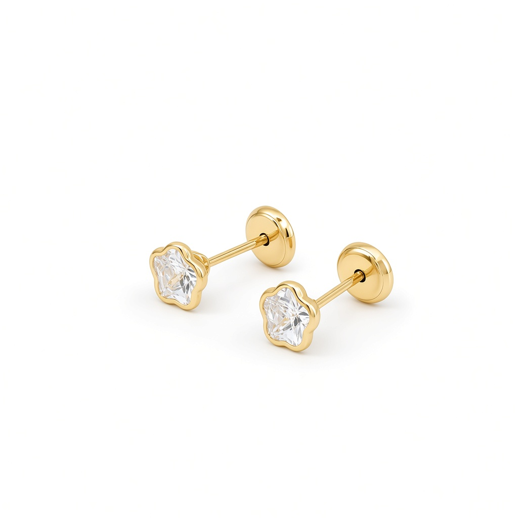 14K Yellow Gold Fashion Stud Earrings / 6-756801PS