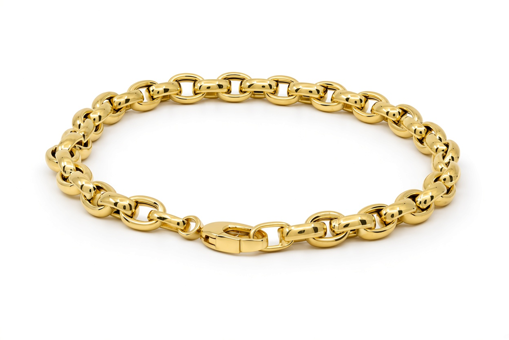 10K Yellow Gold Semisolid Italian Link Bracelet / Size: 7.5" / Weight: 5.4 GR / 180MR816BR