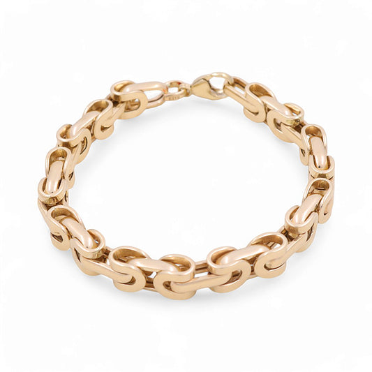 14K Yellow Gold Italian Fancy Link Men's Bracelet / Size: 8.5” / Weight: 22.4 GR / 374.079-8.5