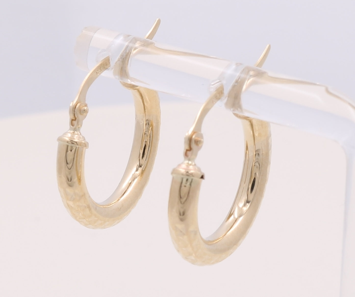 CCEH4DC3x12 14k C Size 3mm x 12mm Weight 1.2gr Earring Hoops with Diamond Cut