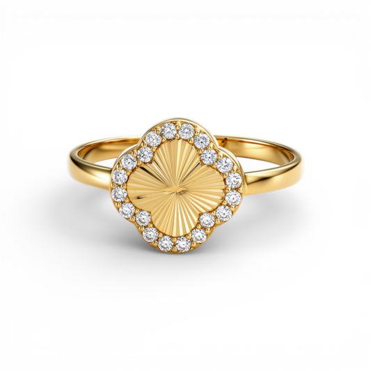 10K Yellow Gold Clover Women's Ring / Size: 8 / Weight: 1.2 GR / DQWR0CLV-4