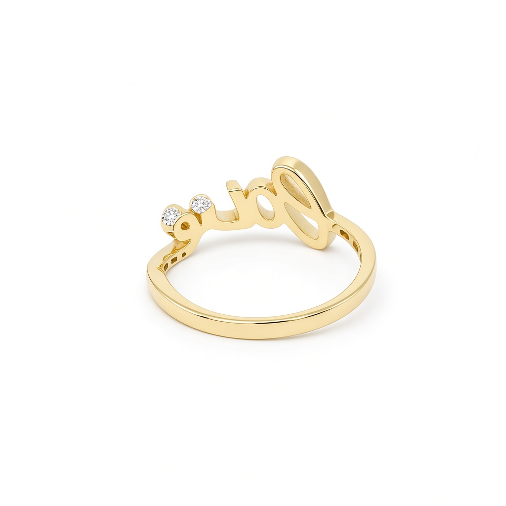 10K Yellow Gold Love Women's Ring / Size: 7.5 / Weight: 2 GR / DOWR0LOV