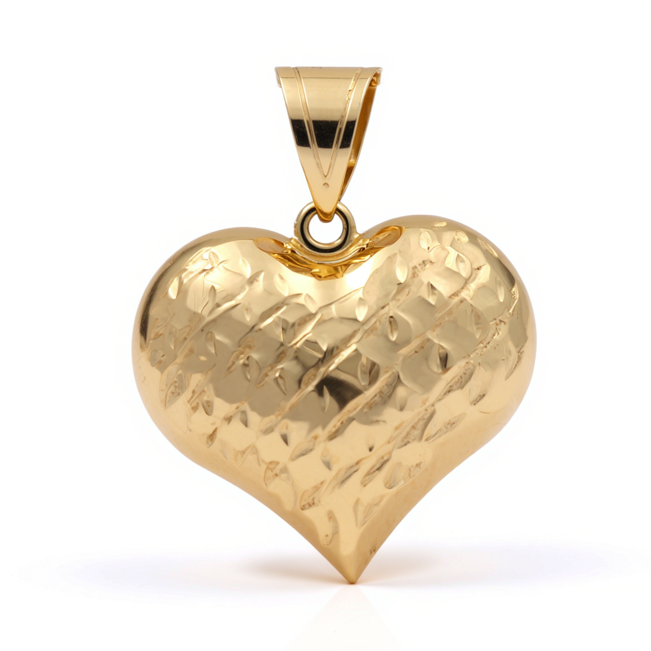10K Yellow Gold Heart Pendant with Design / Weight: 3.9 GR / P20P-10