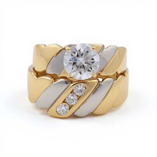 14K Yellow and White Gold Woman’s Bridal Set / Stone: Cz / Size: 8 / Weight: 6.9 GR / CCWRTT4BS-3