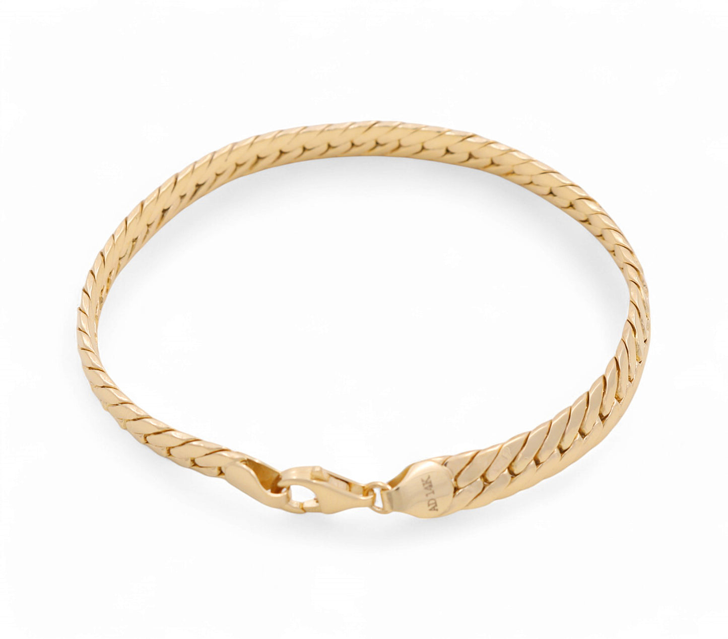 10K Yellow Gold Women's Fashion Cuban Link Bracelet / Size: 7mm 7.5" / Weight: 7.9 GR / P10S-44