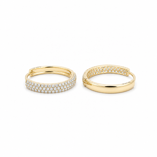 10K Yellow Gold Fashion Women's Hoops Earring / Size: 3mmx17mm / Weight: 2 GR / DQEH0FS3X17