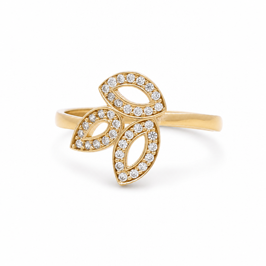 10K  Yellow Gold Fashion Women's Ring with Cz / Size: 8.5 / Weight: 1.7 GR / CQWR0FS-37
