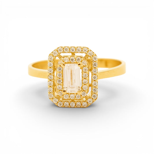 14K Yellow Gold Women's Engagement Ring / Stone: Cz / Size: 7.5 / Weight: 1.7 GR / P53R-4