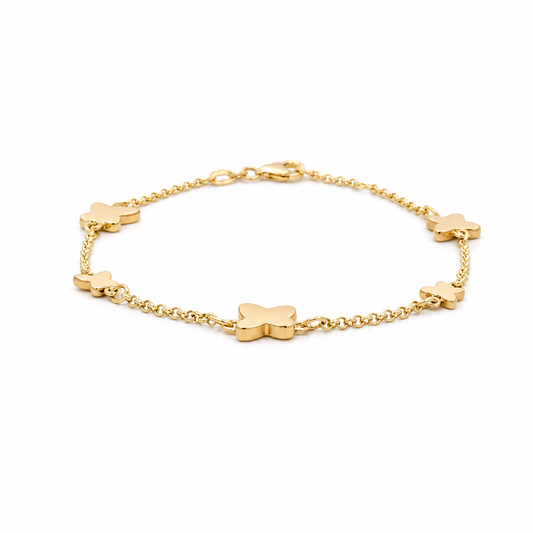 14K Yellow Gold Fashion Butterfly Women's Bracelets / Size: 7.50'' / Weight: 3.3 GR / 000-07739