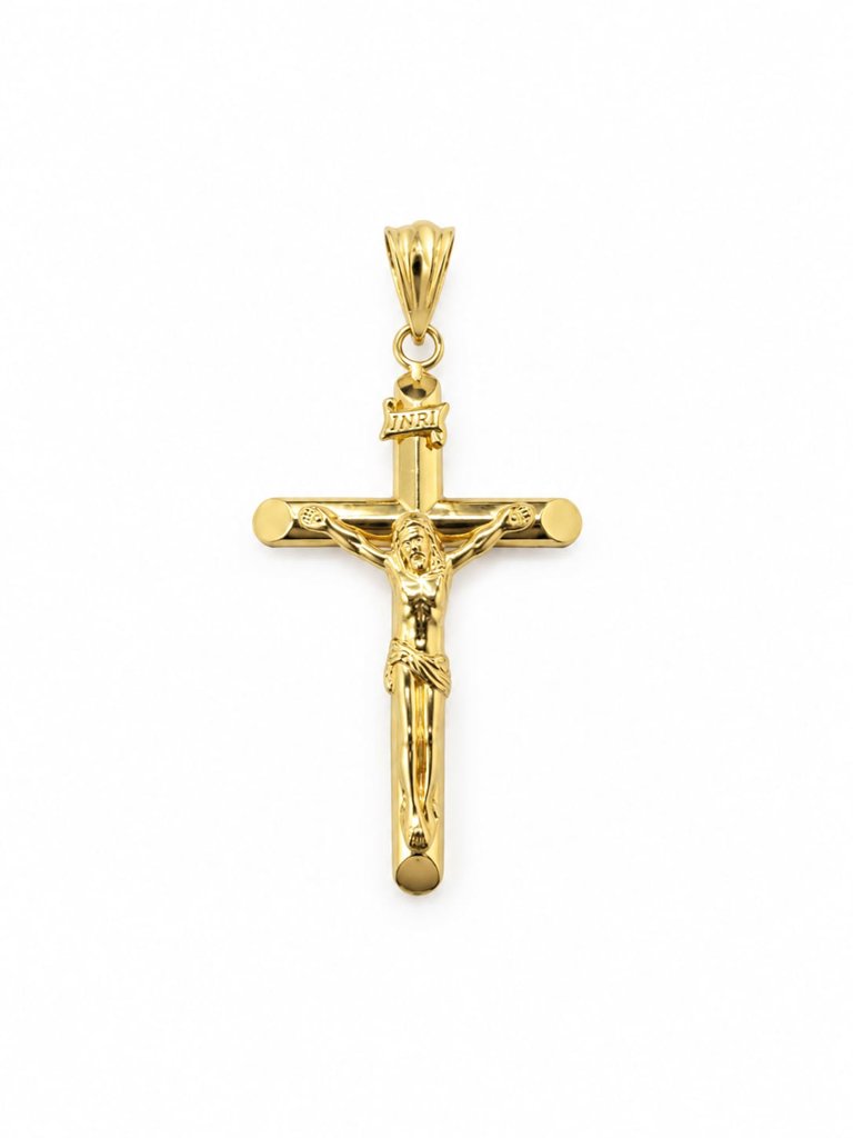 10K Yellow Gold Cross with Christ Pendant / Weight: 1.1gr / CAPD0CRS-4