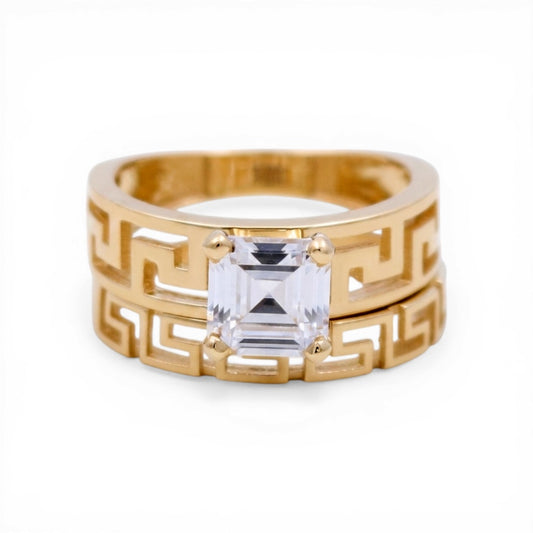 10K Yellow Gold Women’s Greek Bridal Set / Stone: Cz / Size: 8 / Weight: 5.5 GR / CLBWR0BSGR