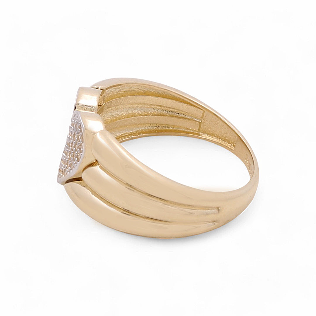 14K Yellow Gold Women's Heart Ring / CZ / Size: 8/ Weight: 4.3gr / COWR4HR-22