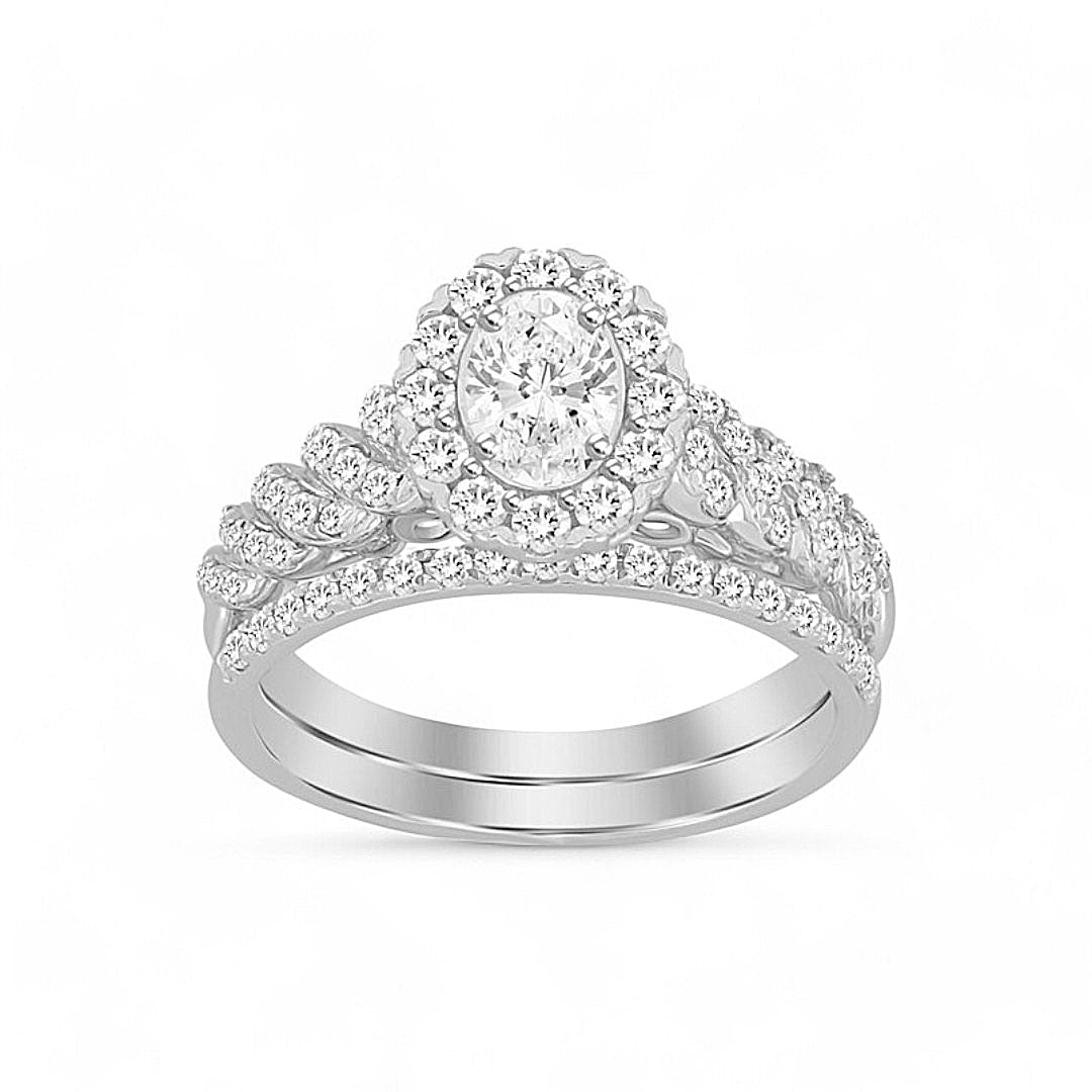 10K White Gold Women's Diamond Bridal Ring / Stone: 0.70CT / Size: 7 / 340070W