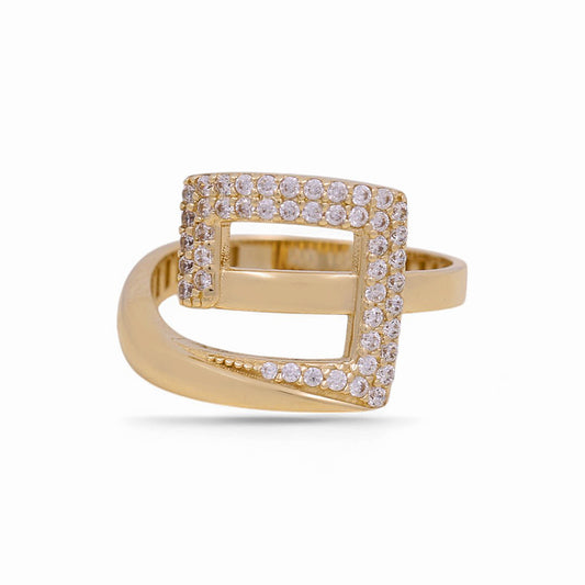 14K Yellow Gold Fashion Women's Ring with White Cz / Size: 7 / Weight: 2.4 GR / Y24-11