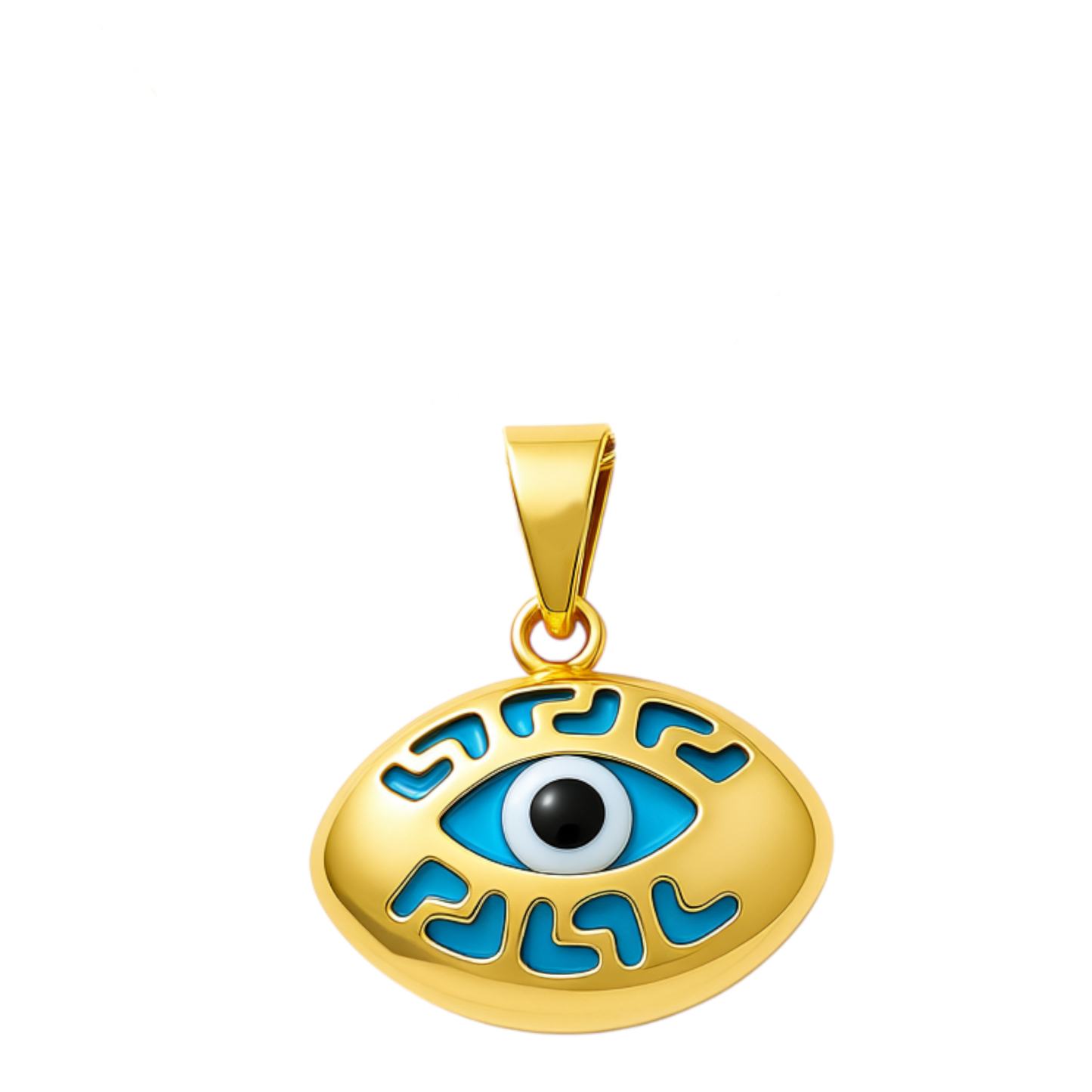 14K Yellow Gold Eye Greek Pendant / AOPD4EY-1