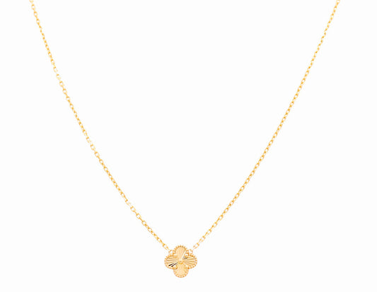 14K Yellow Gold One Clover Women's Necklace / Size: 17" 12MM / Weight: 4.4 GR / DONK4CLV-2
