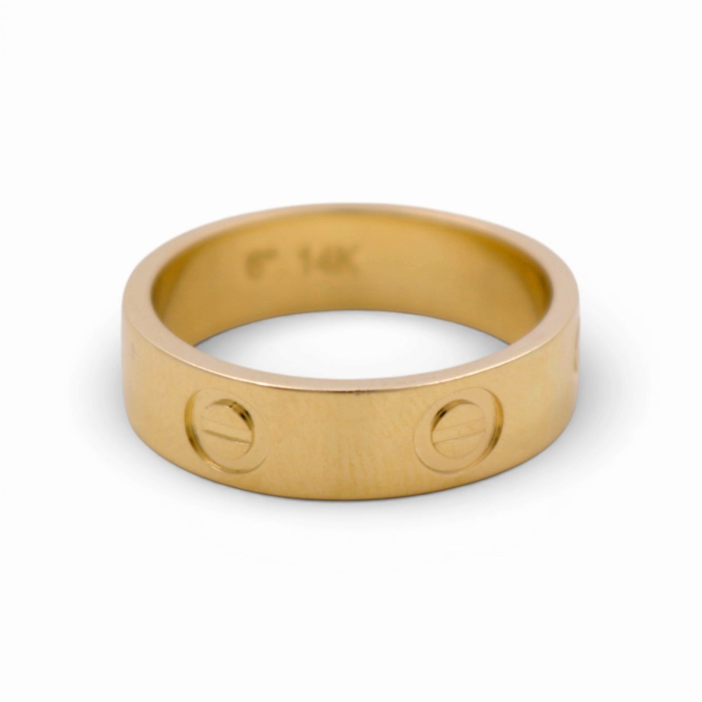 14K Yellow Gold Solid CT Women's Ring / Size 7 / 5mm / Weight 5.3 GR / DQWR4CT