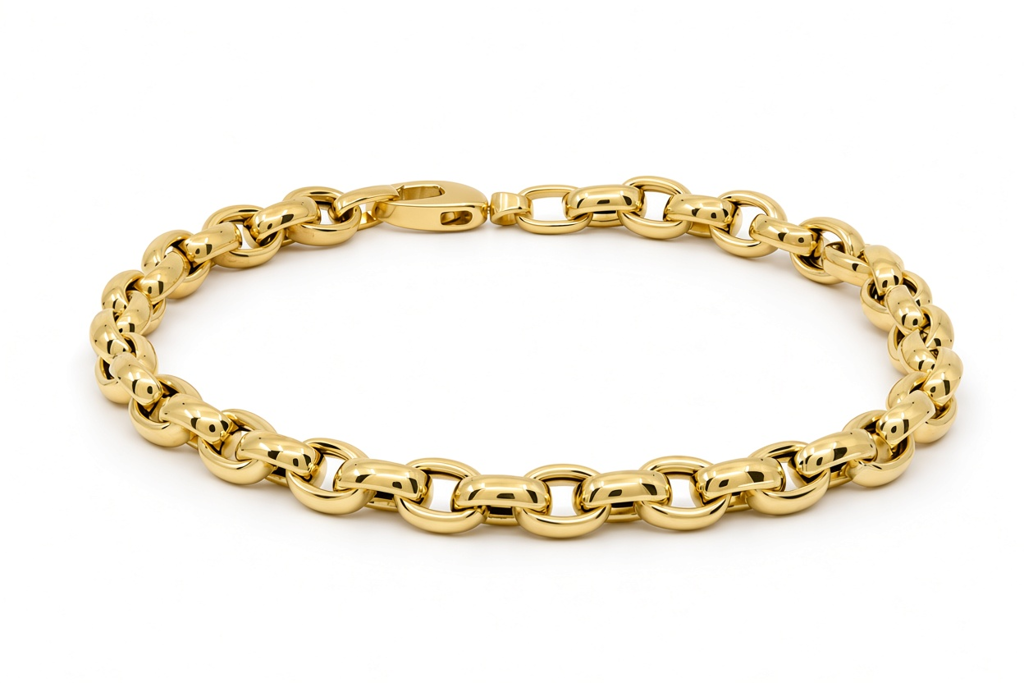 10K Yellow Gold Semisolid Italian Link Bracelet / Size: 7.5" / Weight: 5.5 GR / 180MR816BR