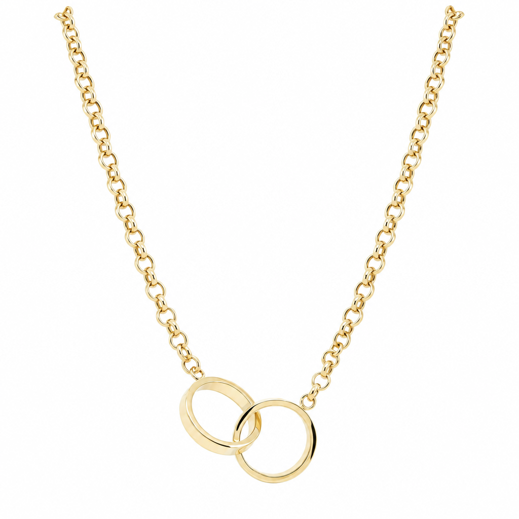 14K Yellow Gold Fashion CT Necklace with Rolo Link / Size: 19'' / Weight: 7.3 GR / DONK4CT-1