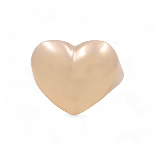 14K Yellow Gold Plain Heart Women's Ring  / Size: 8 / Weight: 3.4 GR / DQWR4HR-10