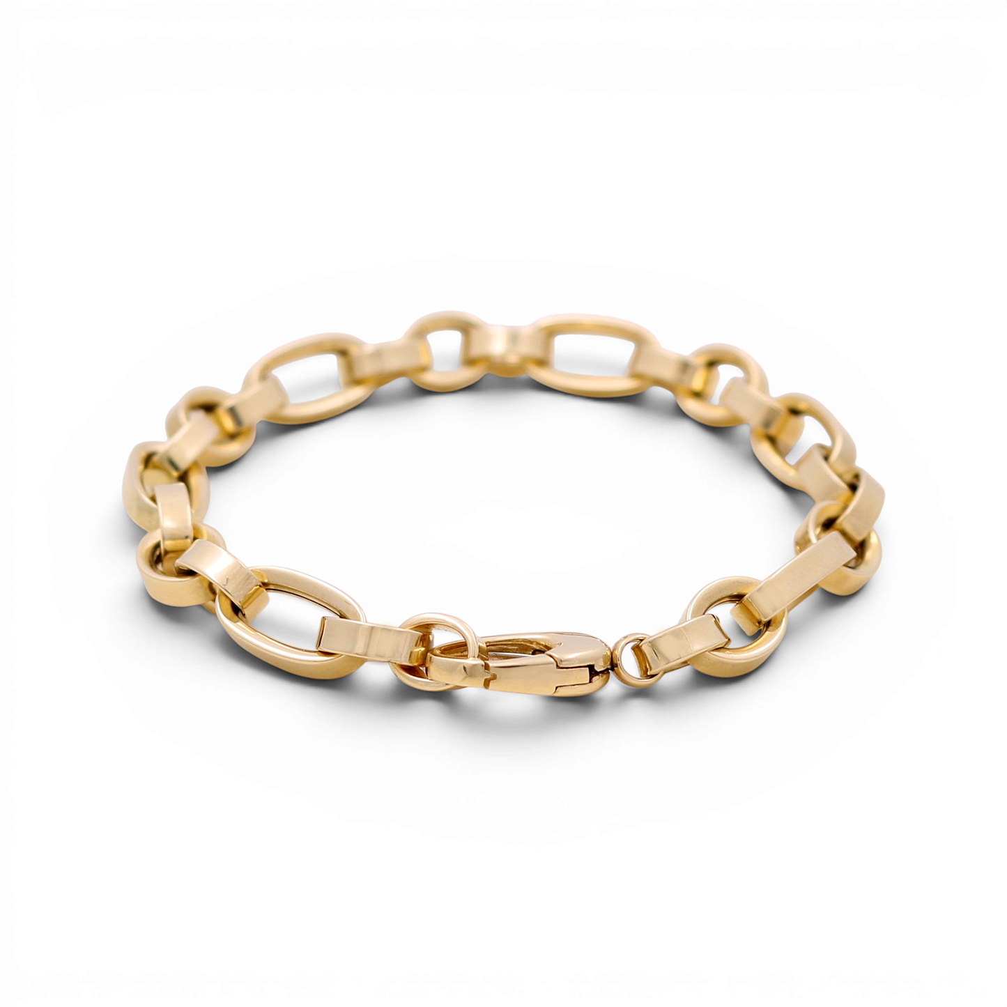 14K Yellow Gold Semisolid Fashion Women's Bracelet/ Size: 7.5" / Weight: 10.2 GR / ISWB4FS-22