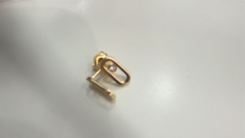 14K Yellow Gold Fashion MSK Stud Earrings / Size: 5mm x 10mm / Weight: 1.2 GR / P55C-5008
