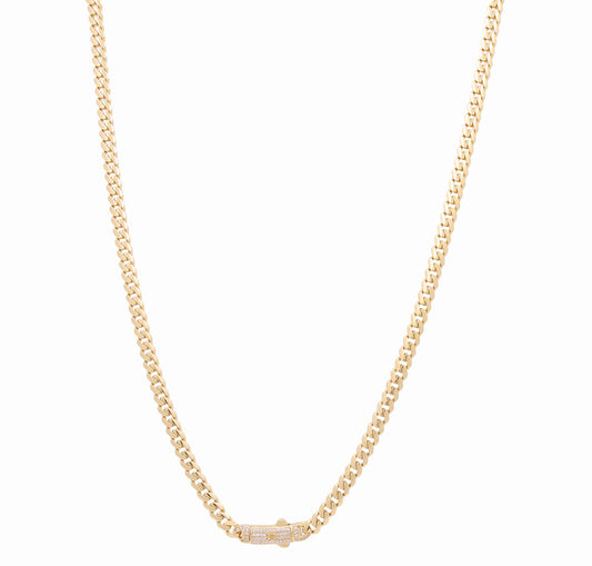 14K Yellow Gold Monaco Semisolid Chain / Stone: Cz / Size: 5mm 22" / Weight: 25.6 GR / COCH4MON5-22