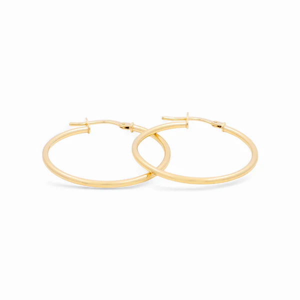 14k Yellow Gold Plane Earrings Hoops / Size: 2mm 50mm / Weight 4.5gr / COEH4PL2x50