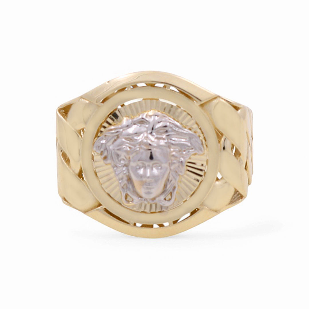 10K  Yellow and White Gold Medusa Men's Ring / Size: 10 / Weight: 7.3 GR / DPMRTT0VS
