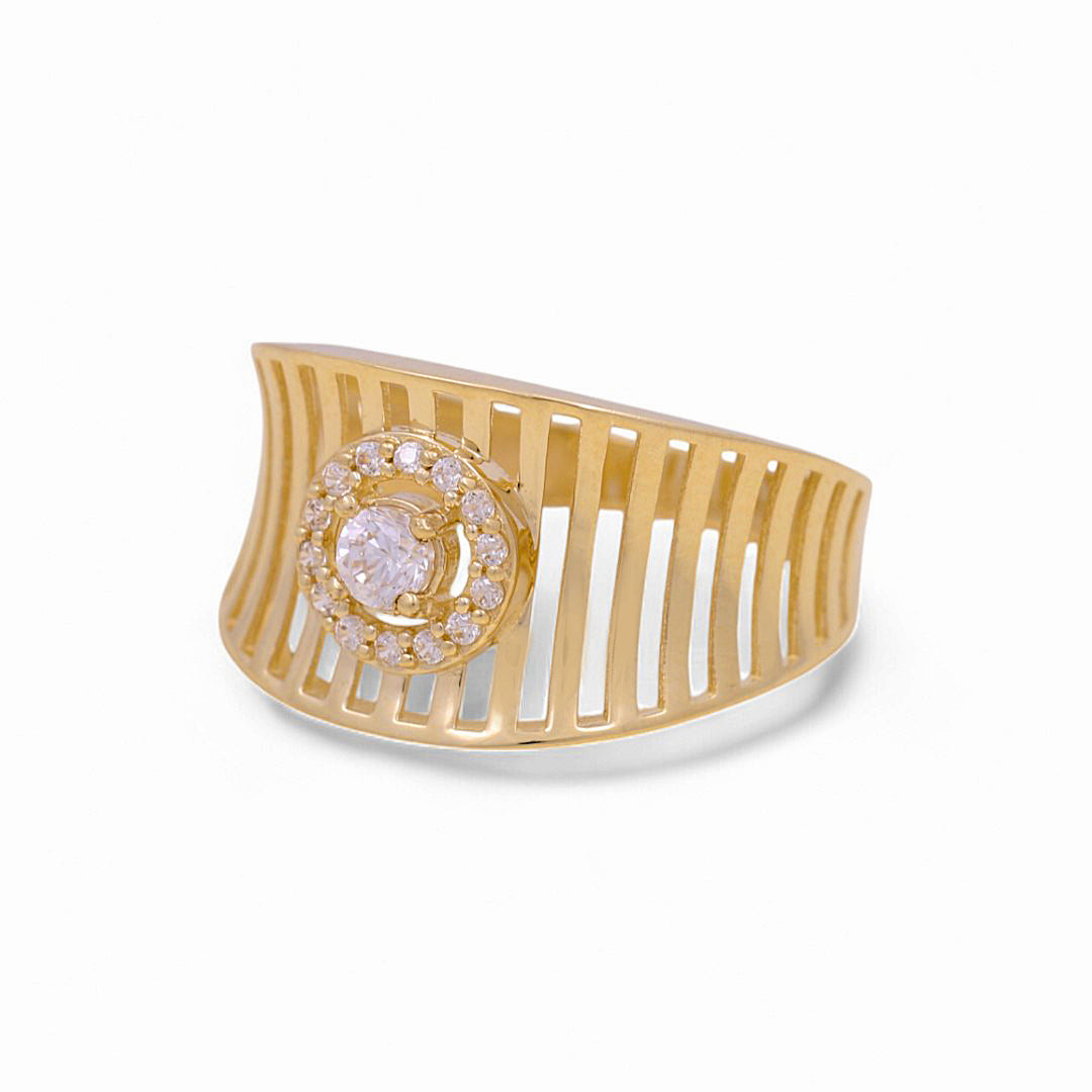 10K Yellow Gold Women's Fashion Ring with Cz / Size: 7 / Weight: 2.6 GR / P02CR-3296