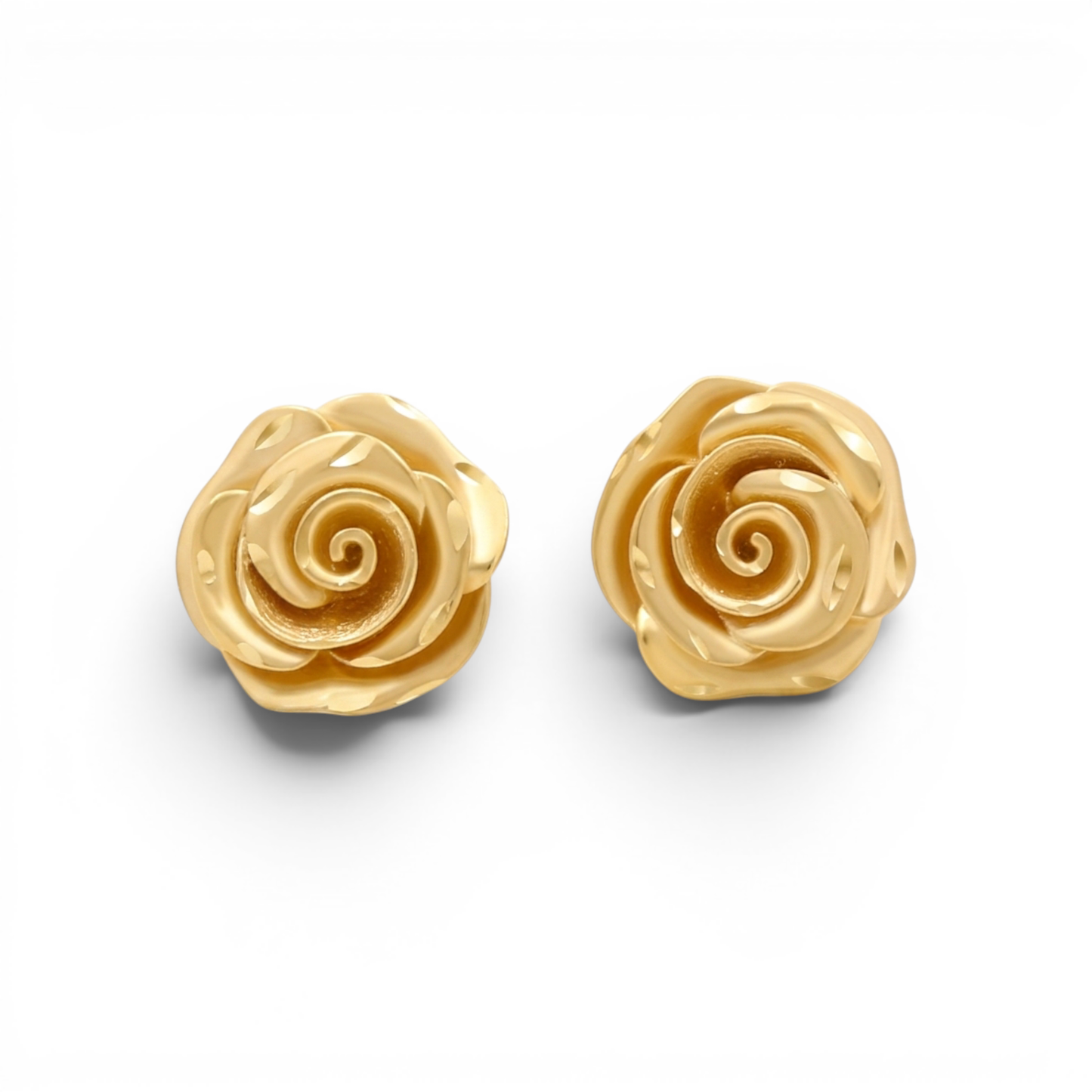 10K Yellow Gold Flower Stud Earrings / Weight: 3.1 GR / DOES0FL