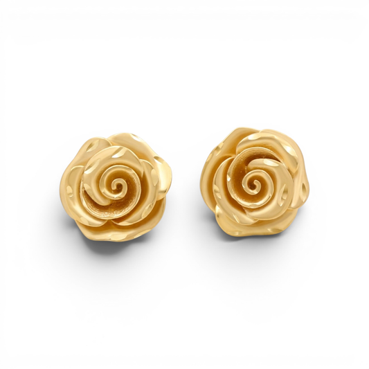10K Yellow Gold Flower Stud Earrings / Weight: 3.1 GR / DOES0FL