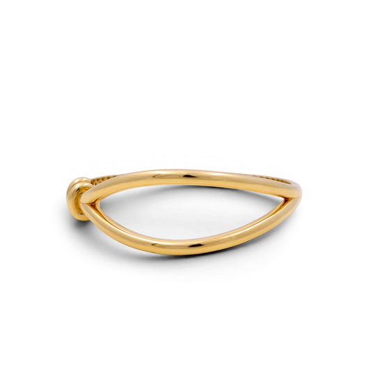 14K Yellow Gold SemiSolid Fashion Bangle Bracelet / Weight:12.8 GR / COBB4FS-8