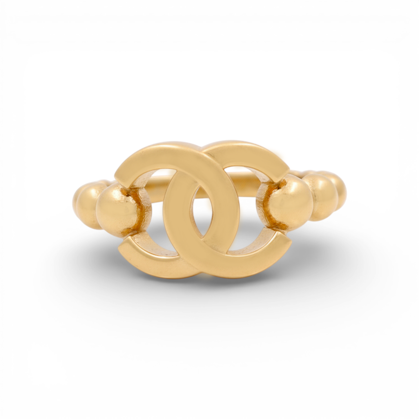 14K Yellow Gold Fashion CC Women's Ring / Size: 7.5 / Weight: 2.9 GR / Y23-135