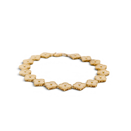 10K Yellow Gold Clovers Women's Bracelet / Size: 7” 8.5mm / Weight: 5.8 GR / DQWB0CLV-4