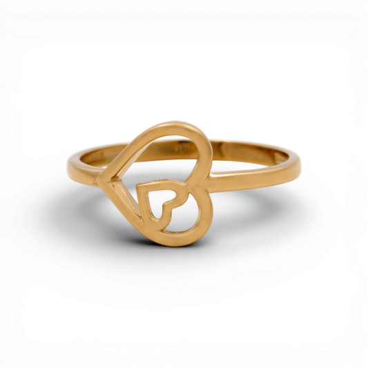 10K Yellow Gold Heart Women's Ring / Size: 8 / Weight: 1.4 GR / DQWR0HR-5