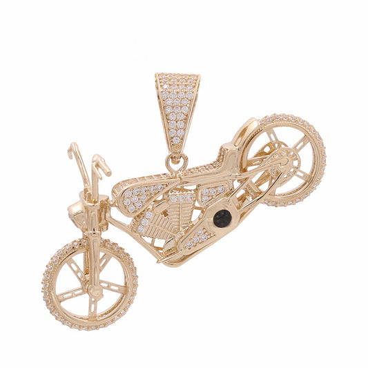 14K Yellow Gold Chopper Pendant / CZ / COPD4MB