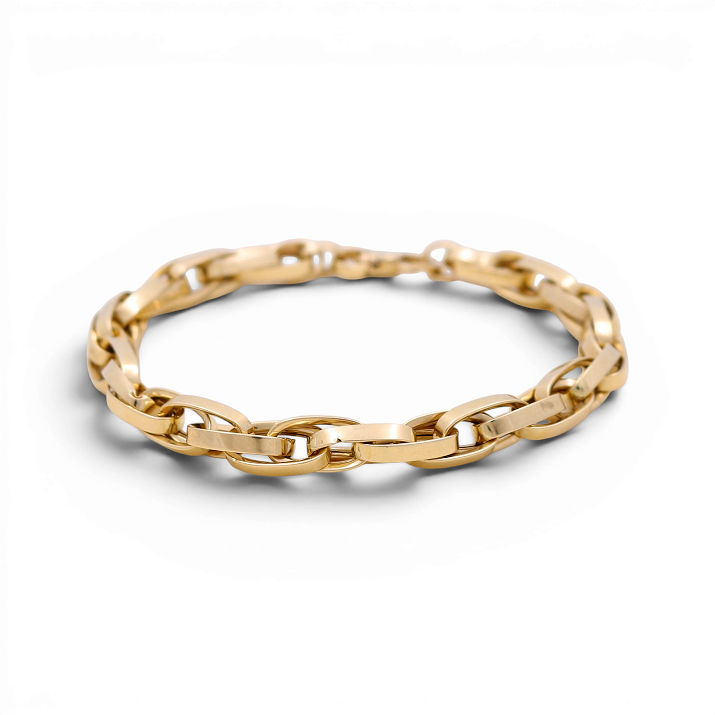 14K Yellow Gold Semisolid Fashion Women's Bracelet/ Size: 7.5" / Weight: 6.2 GR / ISWB4FS-31