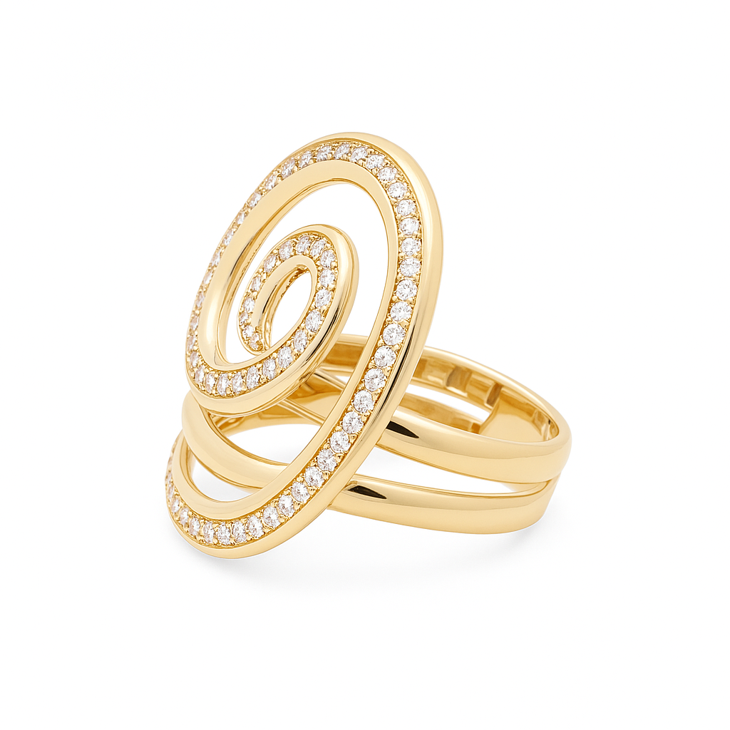 14K Yellow Gold Fashion Women's Ring with White Stones / Size: 8 / Weight: 4.8 GR / DQWR4FS-62