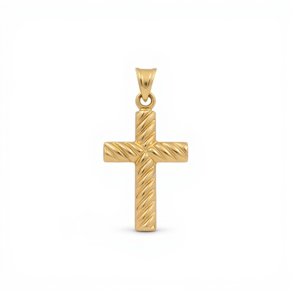 10K Yellow Gold Twist Cross Pendant / Weight: 2.0 GR / CQPD0CS-5
