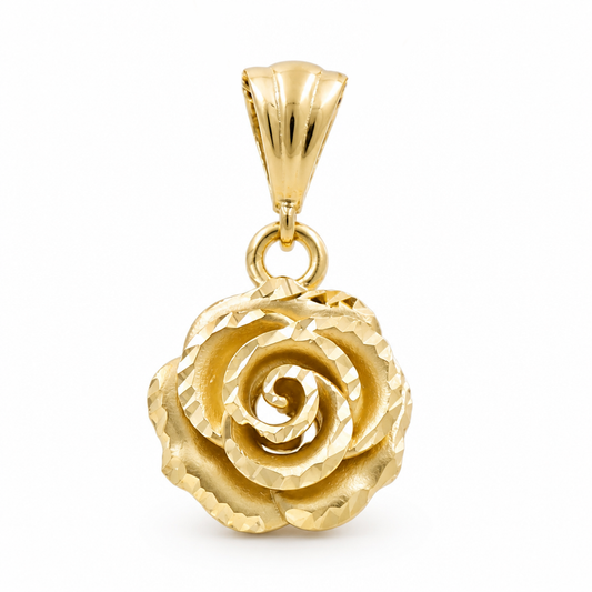 10K Yellow Gold Flower Women's Pendant / Weight: 1.9 GR / DQPD0FL-1