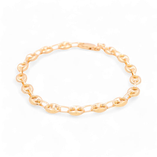 14K Yellow Gold Woman's Fashion GG Bracelet / Size: 7.5" / Weight: 5.3 GR / 034-07099
