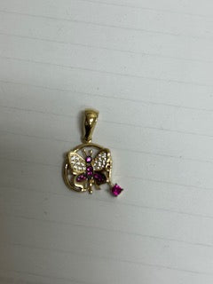BOPD4BT 14k B Cz Weight 1.9gr BUTTERFLY PENDANT WiTH CZ