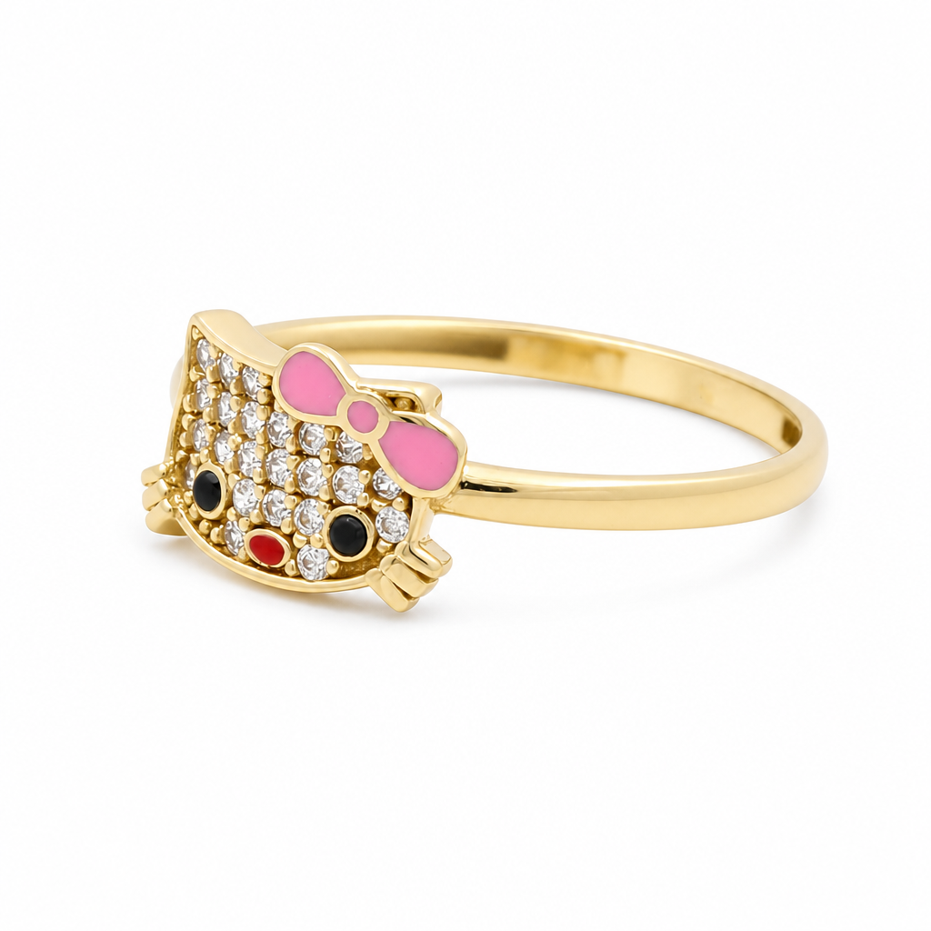 10K Yellow Gold Fashion Hello Kitty Women's Ring / Size: 8.25 / Weight: 1.3 GR / CQWR0KT