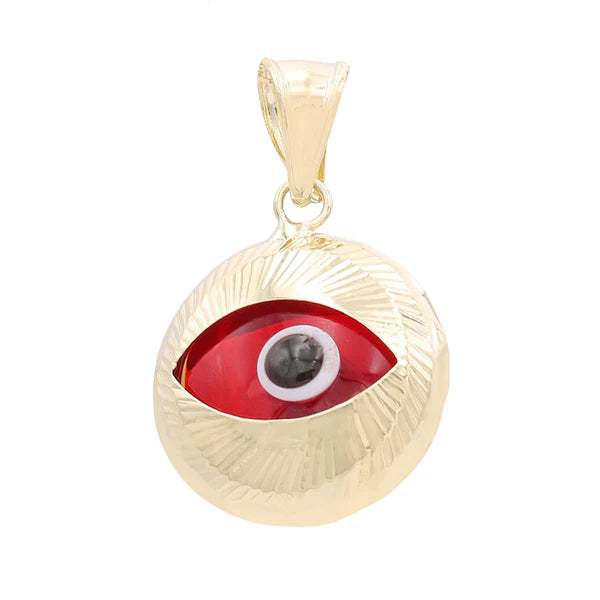 14K Yellow Gold Red Eye Pendant / Weight 1gr / BOPD4EYRD