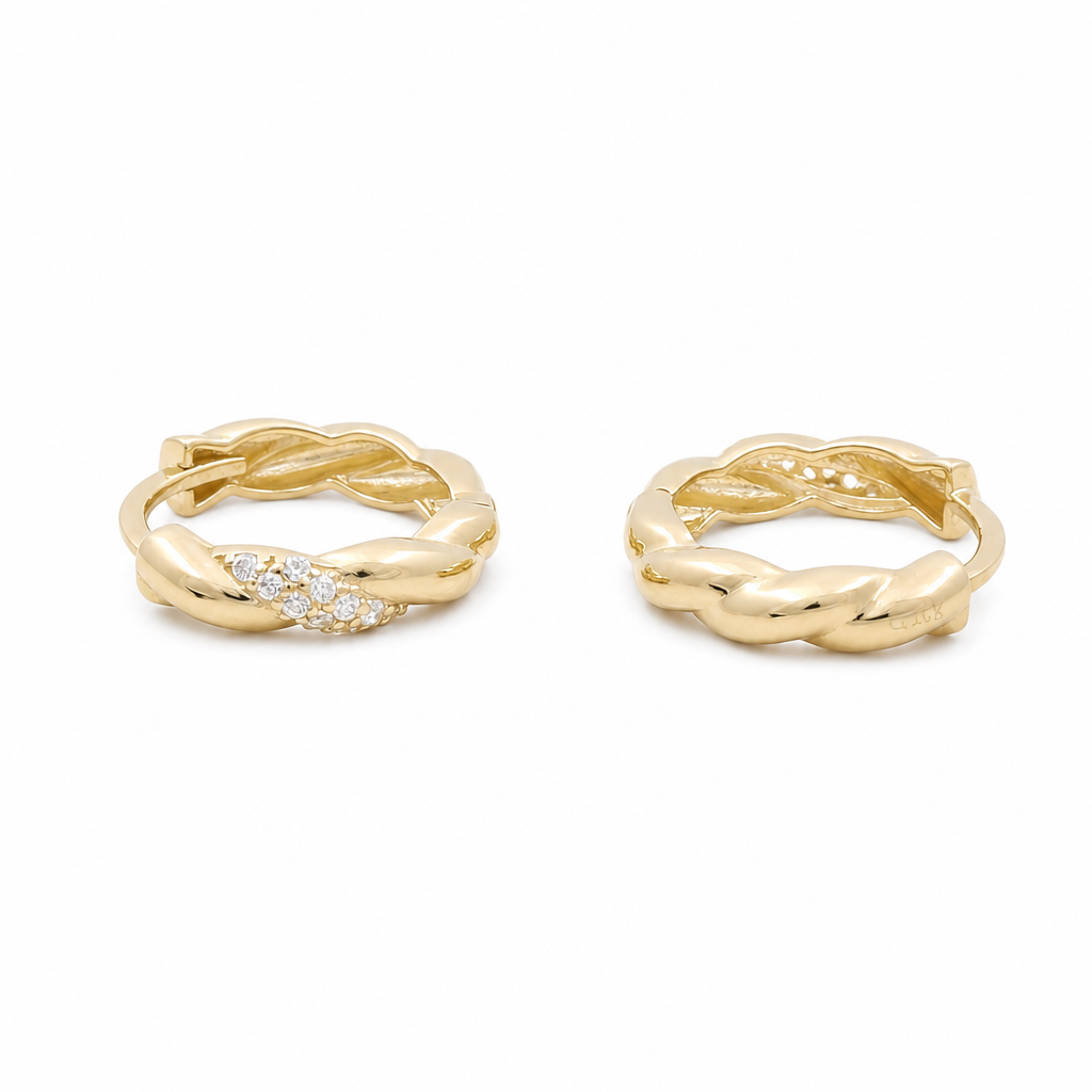 10K Yellow Gold Fahion Hoops Earring / Size: 3mmx12mm / Weight: 1.8 GR / DQEH0FS3X12