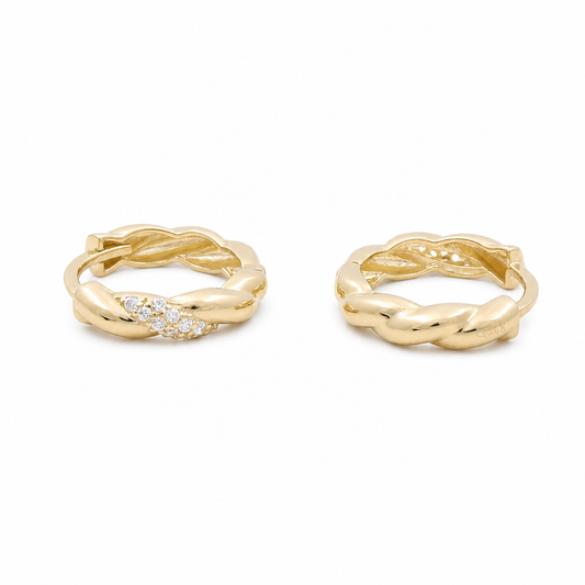 10K Yellow Gold Fahion Hoops Earring / Size: 3mmx12mm / Weight: 1.8 GR / DQEH0FS3X12