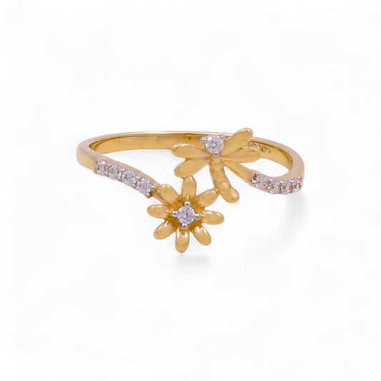 14K Yellow Gold Fashion Women’s Ring / Stone: CZ / Size: 7 / Weight: 1.6 GR / KEEWR4FS-3