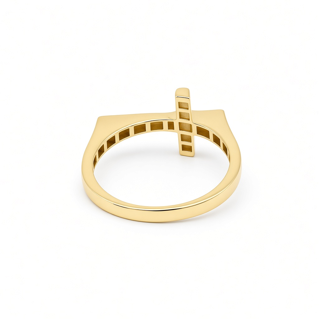 10K Yellow Gold Cross Women's Ring / Size: 7.5 / Weight: 1.4 GR / DOWR0CS