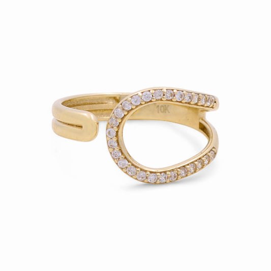 10K Yellow Gold Fashion Women's Ring with Cz / Size: 8.5 / Weight: 1.8 GR / DQWR0FS-24